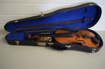 Lot 20 - CASED VIOLIN WITH BOW