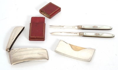 Lot 34 - Mixed Lot: A Georgian leather cased silver...