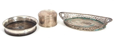 Lot 45 - Mixed Lot: A Dutch silver oval shaped pierced...