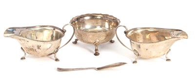 Lot 46 - Mixed Lot: A pair of silver sauce boats of...