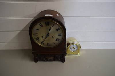 Lot 23 - LARGE ARCHED WALL CLOCK AND FURTHER SMALL EXAMPLE