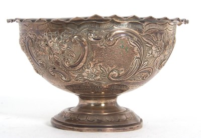 Lot 67 - A late Victorian silver pedestal bowl having a...