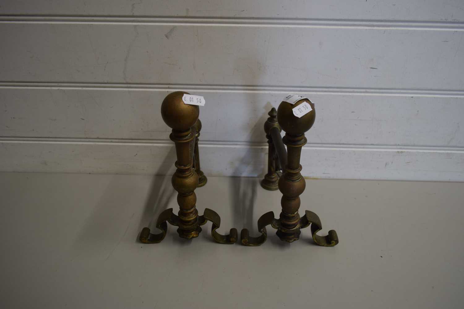 Lot 26 - PAIR OF METAL FIRE DOGS