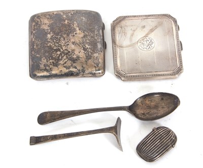 Lot 94 - Mixed Lot: Two hallmarked silver cigarette...