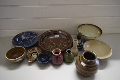 Lot 29 - GROUP OF ART POTTERY WARES, BOWLS, VASES ETC