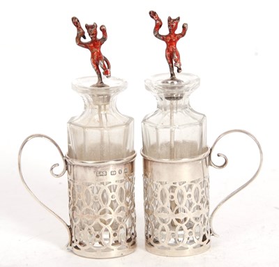 Lot 107 - A pair of Victorian silver pierced glass...