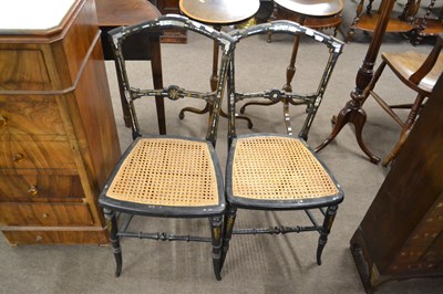 Lot 627 - A pair of Victorian ebonised and mother of...