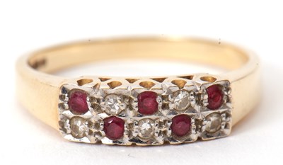 Lot 1 - A 14ct ruby and diamond ring, set with...