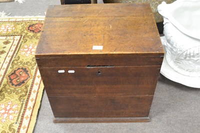 Lot 640 - A 19th Century oak hinged box of rectangular...