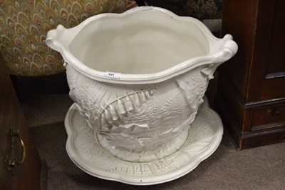 Lot 641 - A large Minton cream glazed jardiniere...