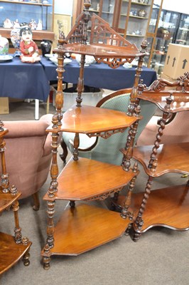 Lot 646 - A Victorian mahogany four tiered corner...