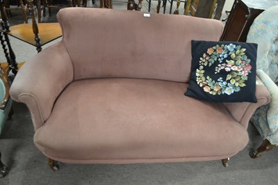 Lot 652 - A small Victorian two seater sofa with curved...