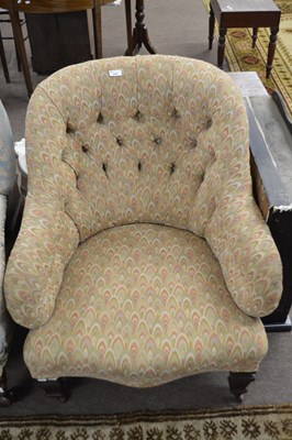 Lot 654 - Late Victorian armchair with buttoned feather...