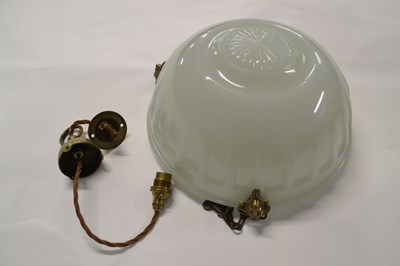 Lot 678 - An Art Deco style moulded opaque glass ceiling...