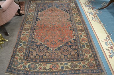 Lot 695 - Antique Middle Eastern wool floor rug with...