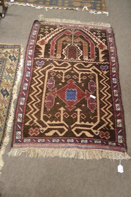 Lot 697 - A small Middle Eastern wool floor rug...