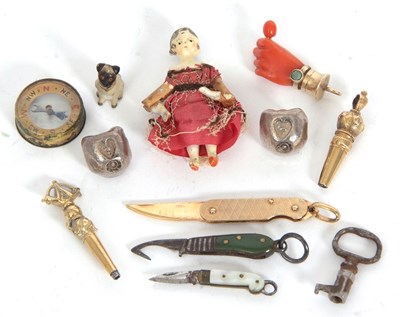 Lot 122 - Mixed Lot: A miniature folding knife stamped...