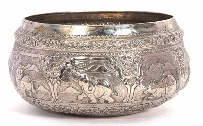 Lot 162 - A large Burma Indian inspired metal rice bowl...