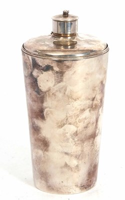 Lot 169 - An Edwardian silver plated flask and three...