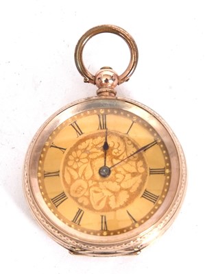 Lot 196 - A yellow metal lady's pocket watch stamped on...