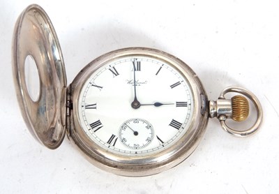 Lot 197 - A silver case Waltham Traveller Half Hunter...