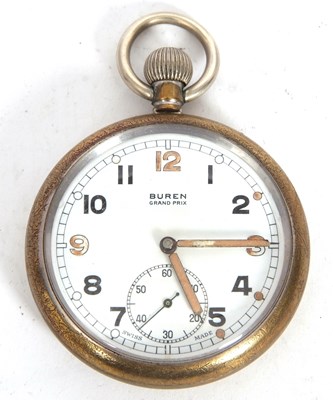 Lot 198 - A Buren Grand Prix military pocket watch,...