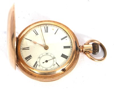 Lot 199 - A Waltham Hunter pocket watch, manually crown...