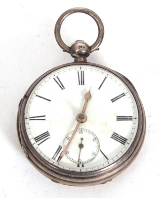 Lot 201 - A silver cased open faced pocket watch,...