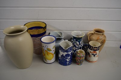 Lot 51 - QUANTITY OF POTTERY JUGS AND VASES, TOGETHER...