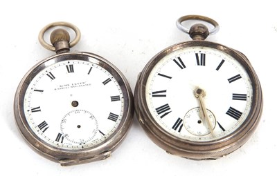 Lot 212 - Two pocket watches consisting of one white...