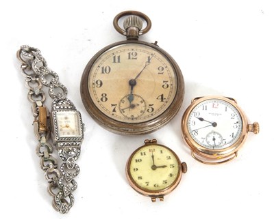 Lot 217 - Mixed Lot:  Three watches and a pocket watch...