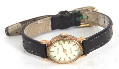 Lot 226 - A yellow metal cased Avia lady's wristwatch,...