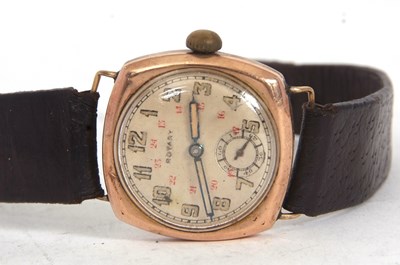 Lot 240 - A 9ct gold cased Rotary wristwatch, crown...