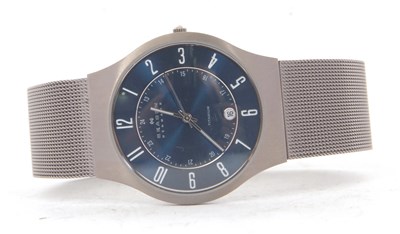 Lot 250 - A Skagen titanium gents wristwatch, quartz...