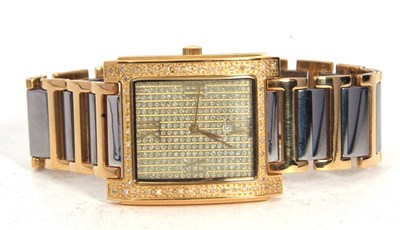 Lot 252 - A Tungsten gents wristwatch with diamond bezel,...