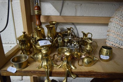 Lot 57 - QUANTITY OF SMALL BRASS ANIMALS AND BELLS ETC