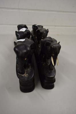 Lot 69 - TWO CARVED WOODEN ELEPHANTS