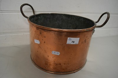 Lot 79 - COPPER PAN WITH TWO HANDLES