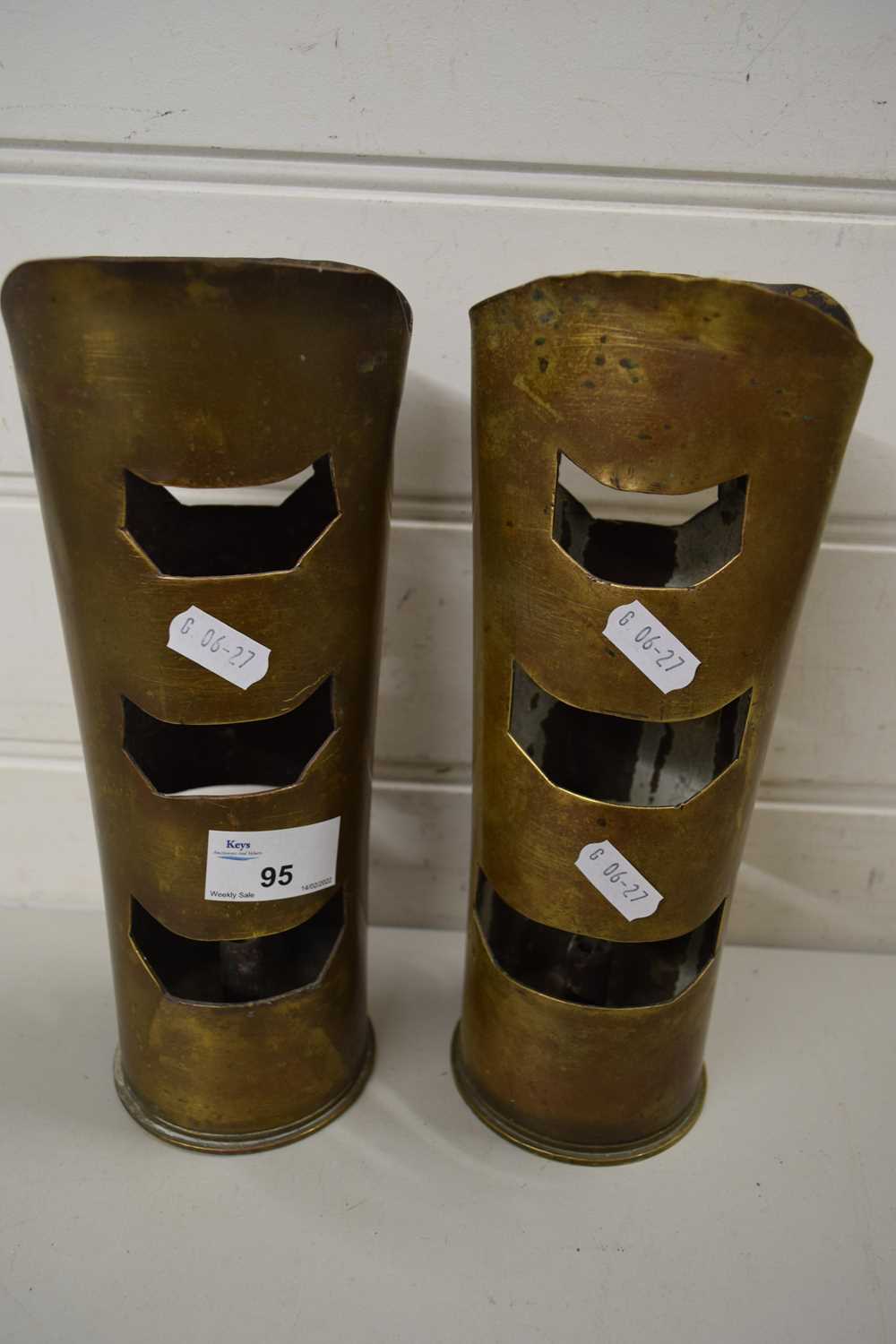 Lot 95 - PAIR OF TRENCH ART VASES