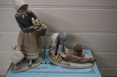 Lot 109 - TWO LLADRO MODELS, ONE OF A LADY WITH GEESE,...