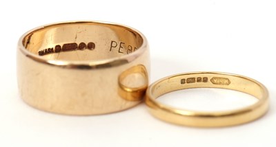 Lot 41 - Two gold rings: an 18ct gold ring, hallmarked...