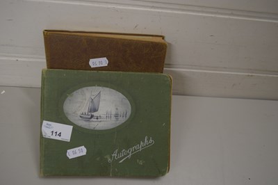 Lot 114 - SMALL AUTOGRAPH BOOK, MAINLY INSCRIPTIONS...