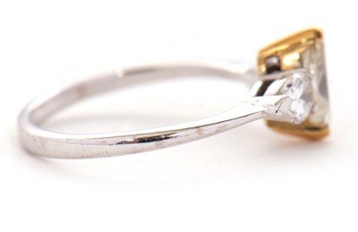 Lot 66 - An 18ct yellow and white diamond ring, the...