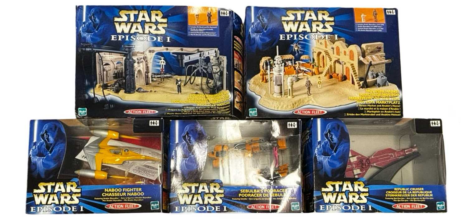 Lot 195 - Five boxed Star Wars Action Fleet toys by...