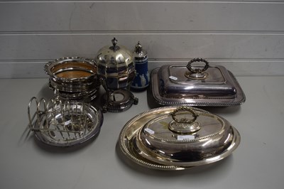 Lot 152 - QUANTITY OF PLATED WARES AND WEDGWOOD SUGAR...