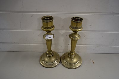Lot 159 - CANDELABRA AND TWO METAL CANDLESTICKS