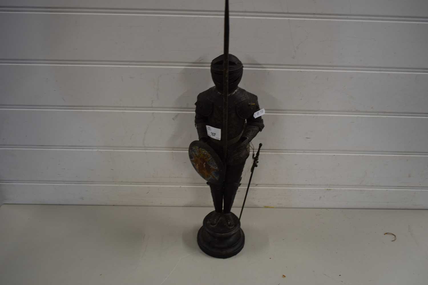 Lot 167 - LAMP MODELLED AS A MEDIEVAL KNIGHT IN ARMOUR