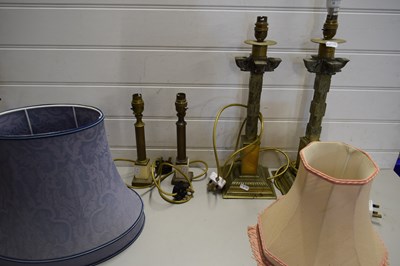 Lot 176 - QUANTITY OF LAMPS WITH METAL STANDS AND SHADES