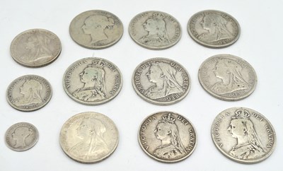 Lot 62 - Quantity of Victorian silver coins containing...