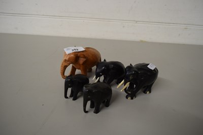 Lot 202 - SMALL GROUP OF WOODEN ELEPHANTS